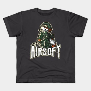 Airsoft Enthusiast Soldier Fox Kids T-Shirt